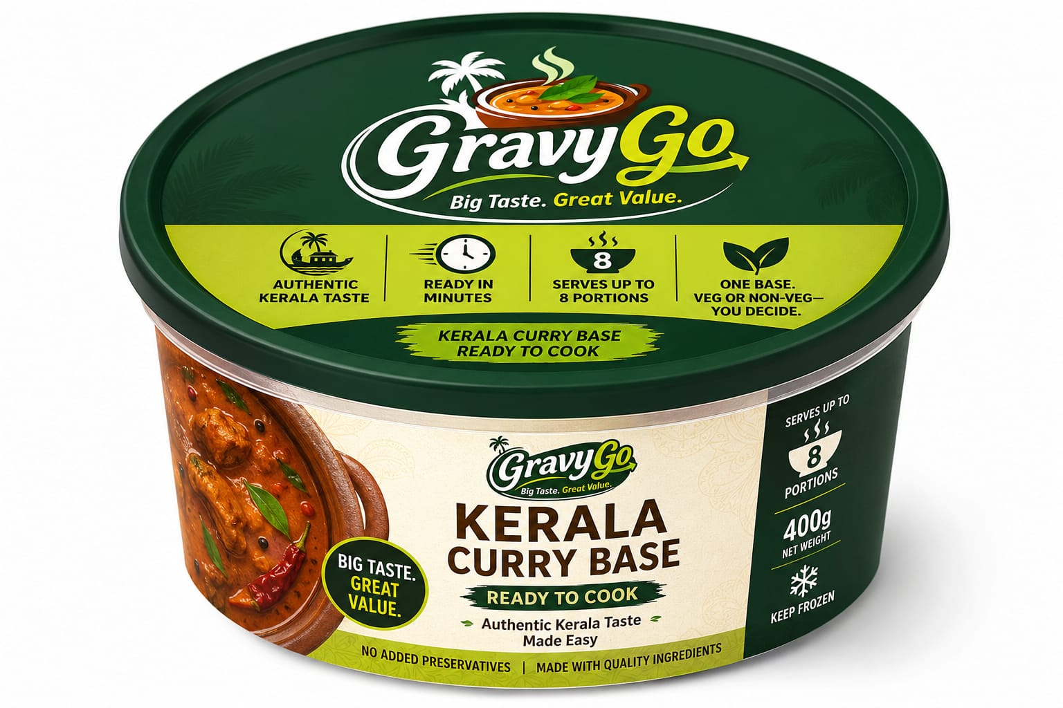 GravyGo Kerala Curry Base — 400g frozen tub